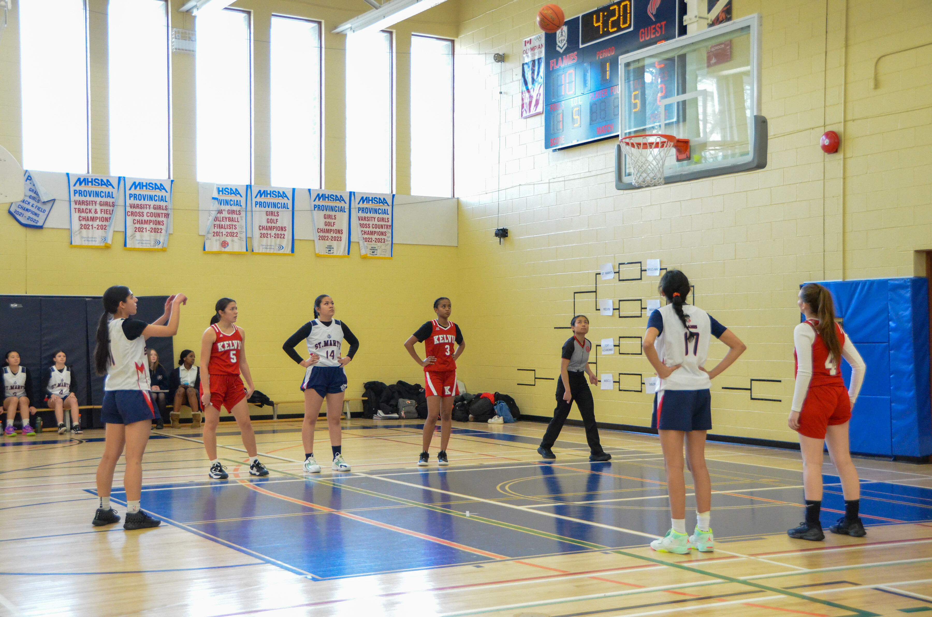 a photo of a girls basketball team wearing jerseys