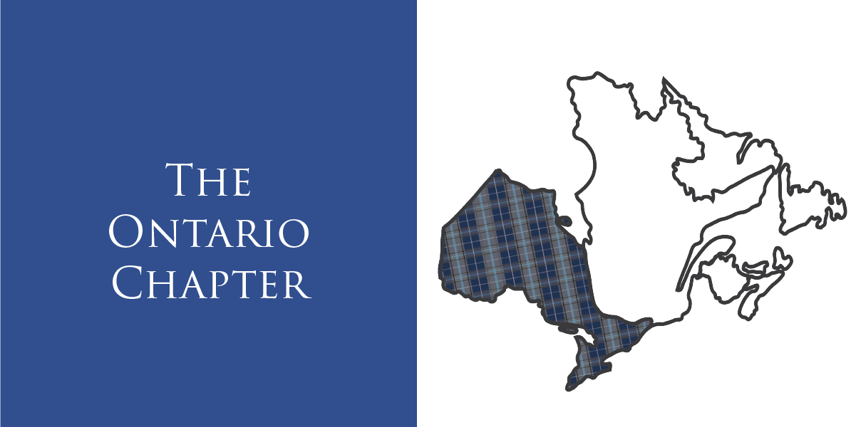 Illustrative map of Ontario beside other provinces, with 'The Ontario Chapter' written beside it.